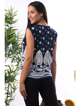 Bluza Dama Beyb Bleumarin Si Alb