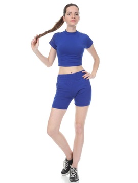 Compleu Dama Tricou Si Pantalon Scurt Nanny Albastru
