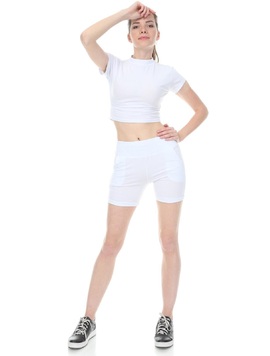 Compleu Dama Tricou Si Pantalon Scurt Nanny Alb