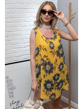 Rochie Dama Panza Floresty Galben