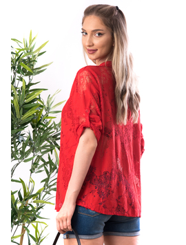 Bluza Dama din Dantela Cyntia Rosu