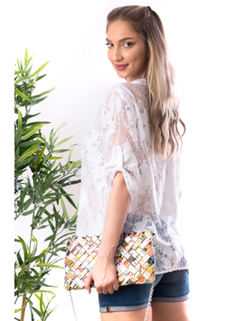 Bluza Dama din Dantela Cyntia Alb