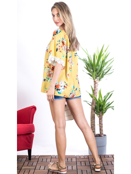 Bluza Dama NativeFlower Galben si Portocaliu