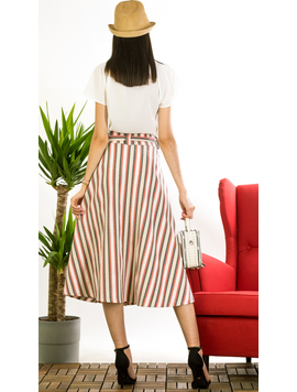 Fusta Dama Midi LongHipst Rosu