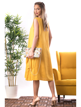 Rochie Dama Panza Barnny Galben