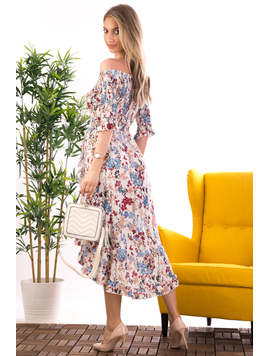 Rochie Dama Voal BrownFlower Bej
