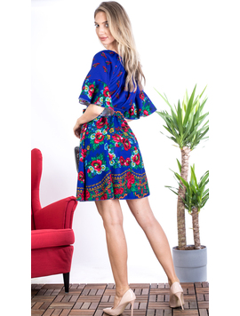 Rochie Dama TraditionalCord Albastru
