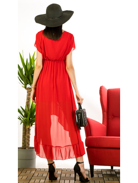 Rochie Dama Lunga ElegantCover Rosu