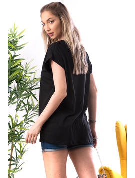 Tricou Dama Bumbac ButterFly Negru