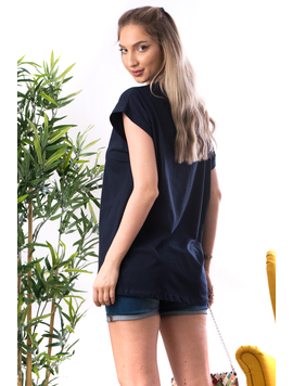 Tricou Dama Bumbac ButterFly Bleumarin