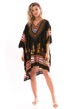 Poncho Dama BeautifulIndian Negru Mov Galben si Portocaliu
