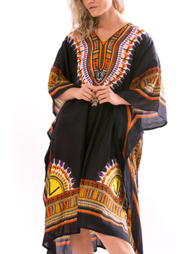 Poncho Dama IndianSky Negru Portocaliu Mov si Alb