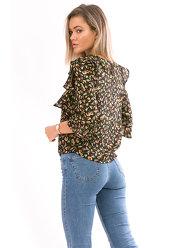 Bluza Dama SonicGirl Negru Verde si Crem