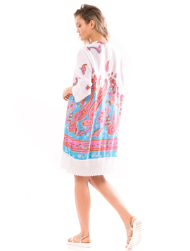 Rochie Dama IndianStyle Caramiziu Albastru si Mov