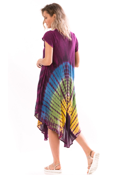 Rochie Dama IndianStreet Mov Verde Galben Albastru si Galben