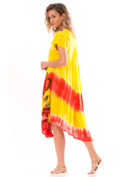 Rochie Dama IndianSpirit Galben Portocaliu si Verde