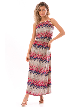 Rochie Dama SpiritWay Albastru Roz Bej si Fucsia