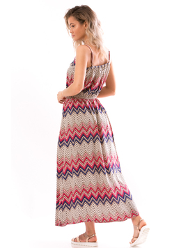 Rochie Dama SpiritWay Albastru Roz Bej si Fucsia