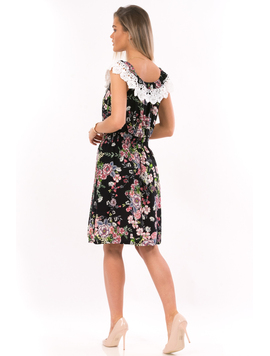 Rochie Dama NoMore Negru Verde si Bej