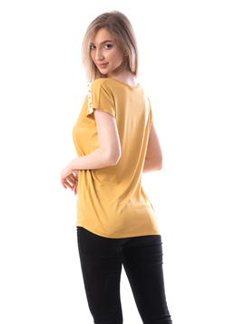 Bluza Dama Cu Dantela Fersty Mustar