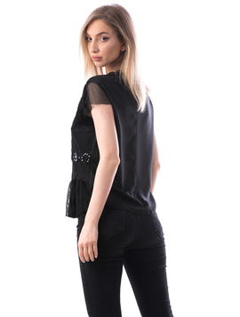 Bluza Dama Cu Dantela Vyvy Negru