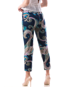 Pantaloni Dama Bumbac Ylos G Bleumarin