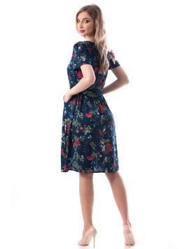 Rochie Dama Cu Cordon Vesky Bleumarin
