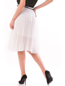 Fusta Midi Dama SummerWave Alb Si Negru