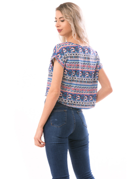 Top Dama MidSummer Alb Galben Rosu Albastru