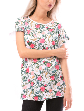 Tricou Dama NewSoftTouch Alb Verde Roz si Galben