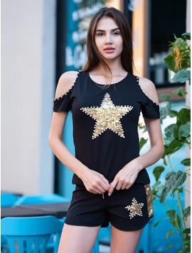 Compleu Dama Doua Piese StarGold Negru