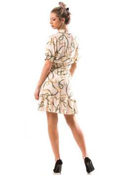 Rochie Dama LadyBellaOne Alb Si Verde