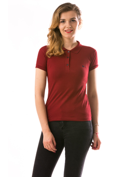 Tricou Dama CrownPolo Bordo