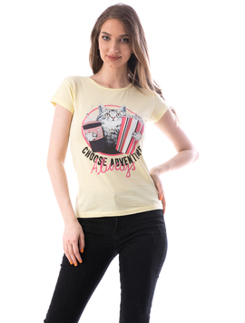 Tricou Dama Bumbac ChooseAdventure Galben