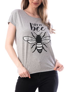 Tricou Dama Bumbac LetItHee Gri