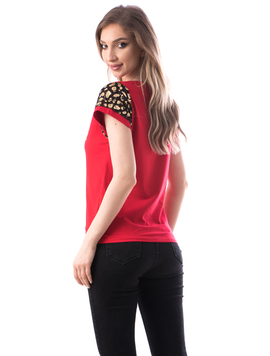 Tricou Dama Bumbac Paradise Rosu