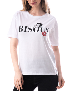 Tricou Dama Bumbac Bisousy Alb