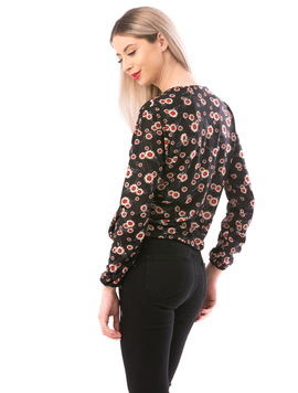 Bluza Dama GoldWeek Negru Bej Si Rosu