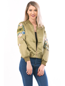 Bomber Jacket Dama TigerGirl Verde Galben Si Bleu