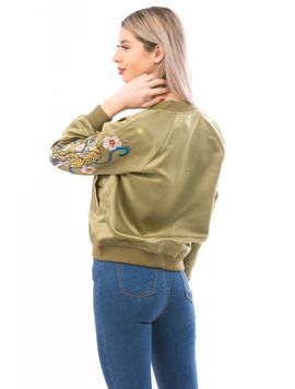 Bomber Jacket Dama TigerGirl Verde Galben Si Bleu