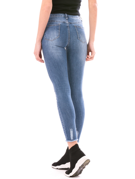 Jeans Dama WhiteBordo Albastru Deschis