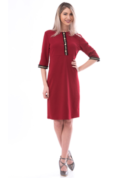 Rochie Dama VintageLady Bordo Si Negru