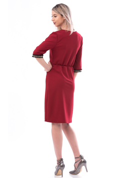 Rochie Dama VintageLady Bordo Si Negru