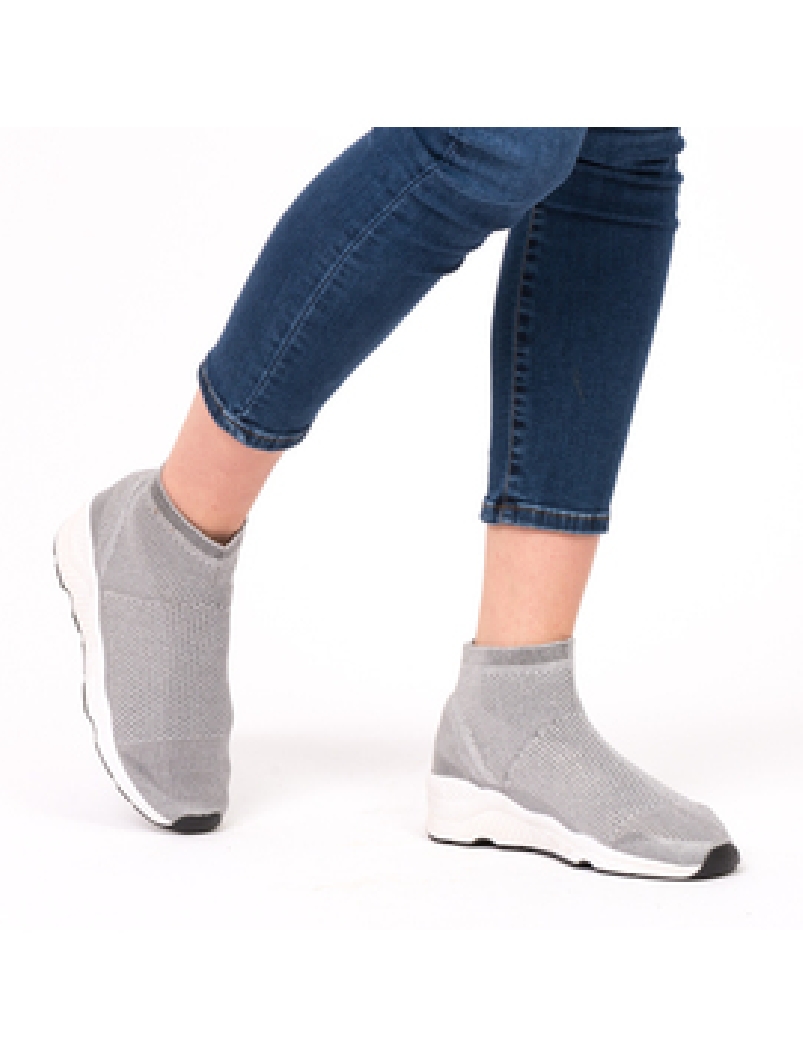 Sneakers Dama SockShoe Argintiu