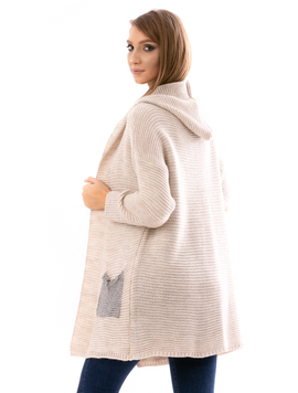 Cardigan Dama ShinnyandHood Crem