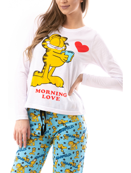 Pijama Dama GarfieldCartoon Alb