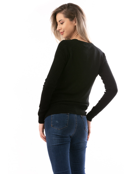 Pulover Dama FancyLeftFrill Negru
