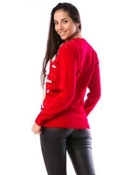 Pulover Dama ChristmasBe16 Rosu