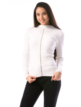 Pulover Dama LineStrass17 Alb