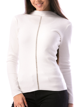 Pulover Dama LineStrass17 Alb